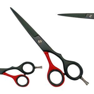 Razor Scissors Black and Red 6.5" Sharpe Edge.